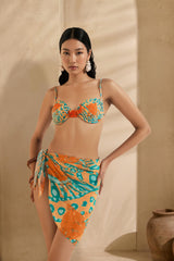 orange bikini with sarong