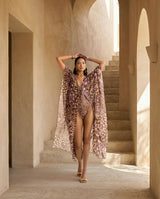 brown butterfly swimsuit with cape