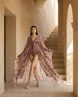 brown butterfly swimsuit with cape