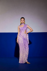 EXTRA HOT PRE STITCHED SAREE IN LAVENDER OMBRE
